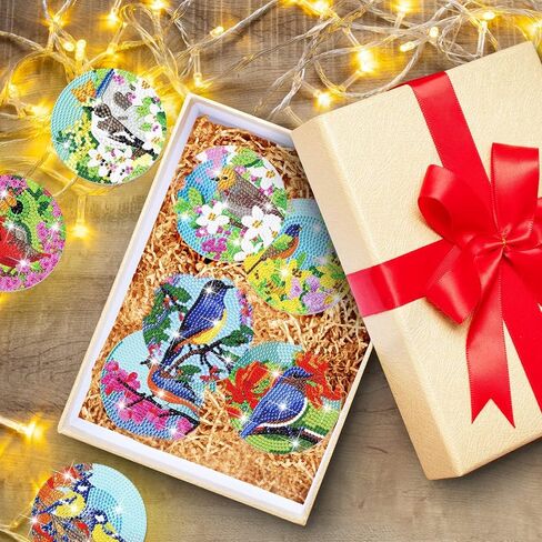 8 قطع عيد الميلاد شاحنة الماس الفن اللوحة الوقايات مجموعات مع حامل عيد الميلاد شاحنة الماس الفن كوستر مع قواعد الفلين للبالغين الماس مجموعات الطلاء لوازم هدية عيد الميلاد in Kuwait