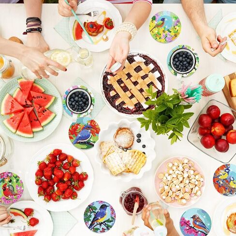 8 قطع عيد الميلاد شاحنة الماس الفن اللوحة الوقايات مجموعات مع حامل عيد الميلاد شاحنة الماس الفن كوستر مع قواعد الفلين للبالغين الماس مجموعات الطلاء لوازم هدية عيد الميلاد in Kuwait