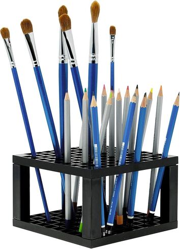 CAXXA 2 PACK 96 Hole Art Plastic Pencil & Brush Holder Desk Stand Organizer Holder for Pens, Paint Brushes, Colored Pencils, Markers (2 Pack) in Kuwait