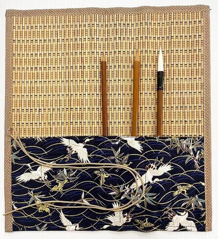 Easyou Bamboo Calligraphy Brush Holder Rollup Portable Protector 36x32cm(14.1"*12.5") in Kuwait