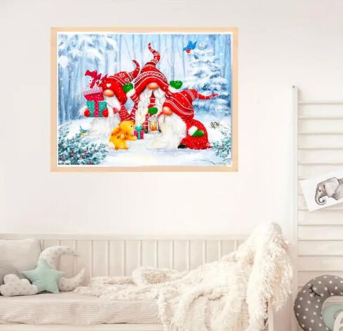 LVIITIS Christmas Diamond Painting Kits for Adults Beginner,Snowman 5D Diamond Art Dots Kits, DIY Full Round Drill Gem by Number Kits Arts and Crafts for Home Wall Decor 12 x 16 Inch(Blue) in Kuwait