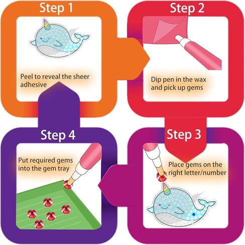NICOWARM 27PCS 5D Big Diamond Painting Sticker Kits for Kids and Adult Beginners, DIY Creative Unicorn Diamond Art and Crafts Sticker, Diamond Painting Sticker for Kid in Kuwait