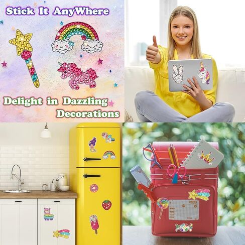 NICOWARM 27PCS 5D Big Diamond Painting Sticker Kits for Kids and Adult Beginners, DIY Creative Unicorn Diamond Art and Crafts Sticker, Diamond Painting Sticker for Kid in Kuwait