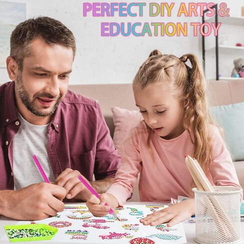 NICOWARM 27PCS 5D Big Diamond Painting Sticker Kits for Kids and Adult Beginners, DIY Creative Unicorn Diamond Art and Crafts Sticker, Diamond Painting Sticker for Kid in Kuwait
