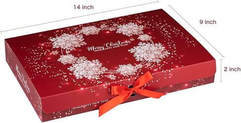 علب هدايا عيد الميلاد من ARTLYMERS مع أغطية، 12 عبوة من صناديق هدايا القمصان وصناديق هدايا عيد الميلاد ذات شريط أحمر للملابس لتغليف الهدايا in Kuwait