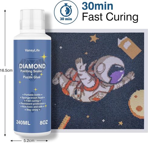 Diamond Painting Sealer 120ML with Sponge Head, 5D Diamond Painting Glue and Jigsaw Puzzle Glue for Permanent Hold & Shine Effect (4 OZ) in Kuwait