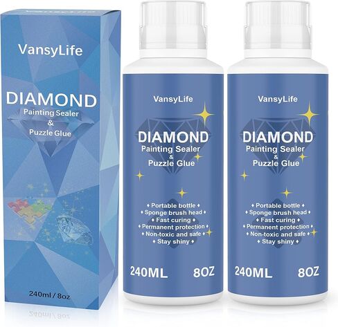 Diamond Painting Sealer 120ML with Sponge Head, 5D Diamond Painting Glue and Jigsaw Puzzle Glue for Permanent Hold & Shine Effect (4 OZ) in Kuwait