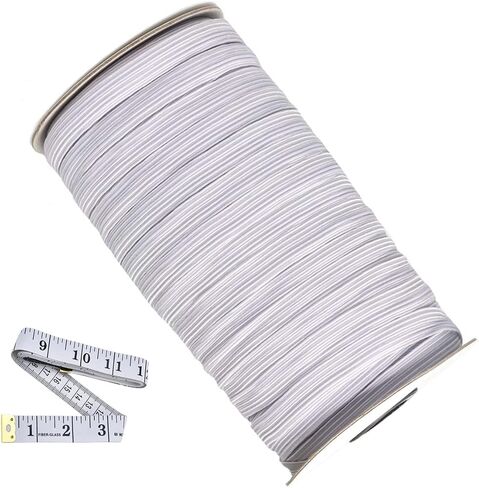 Abbaoww 1/2 Inch 70 Yards Braided Elastic, Springy Stretch Braided Elastic Cord Elastic Band, Black in Saudi Arabia