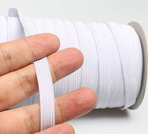 Abbaoww 1/2 Inch 70 Yards Braided Elastic, Springy Stretch Braided Elastic Cord Elastic Band, Black in Saudi Arabia
