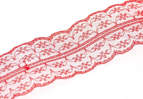 ATRBB 25 ياردة 1-3/4 بوصة شريط من الدانتيل بعرض 1-3/4 بوصة، شريط من نسيج الدانتيل الملون بنمط الأزهار لتغليف الهدايا وديكورات الزفاف (أزرق سماوي) in Kuwait