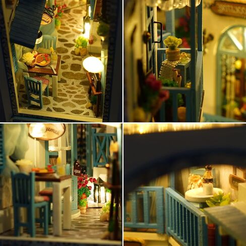 Roroom DIY Book Nook Kit، DIY Dollhouse Booknook Bookshelf إدراج ديكور زقاق، لغز خشبي ثلاثي الأبعاد مع كتاب Nook Bookshelf إدراج Wood Bookend Model Building (Firefly Forest-TC35) in Kuwait