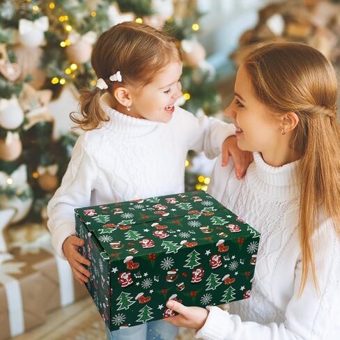 Cholemy 20 Pack Christmas Shipping Boxes Christmas Gift Boxes Decorative 4 Designs Empty Recyclable Cardboard Xmas Mix Pattern Christmas Box for Wrapping Holiday Present Small Business(8 x 6 x 4 In) in Kuwait