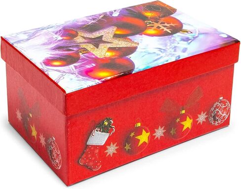 Bright Creations 10 Pack Red Nesting Christmas Gift Boxes with Lids for Presents, Stackable Nested Holiday Gift Wrap (10 Sizes) in Saudi Arabia