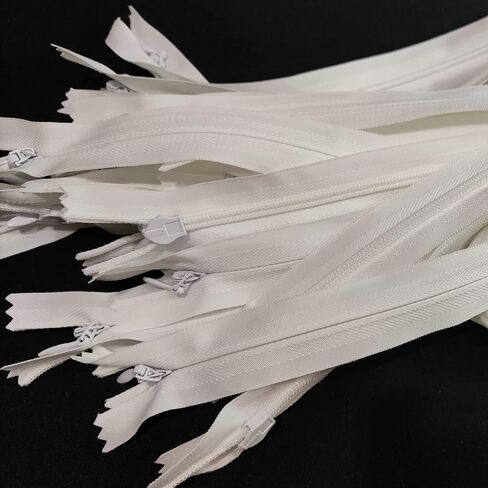 Leekayer 20PCS Invisible Nylon Coil Zipper,Clothing Zipper,DIY Sewing Tools for Craft Special(20 inch,White) in Saudi Arabia