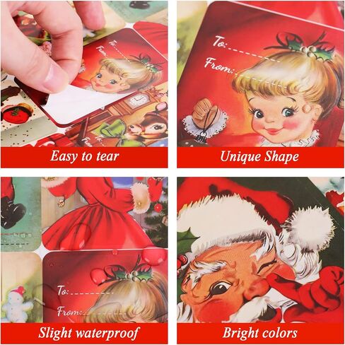 500 PCS Vintage Christmas Gift Tags Stickers Xmas Labels Merry Christmas Decals Claus Name Tag Stickers for Christmas Festival Decorative Presents Labels Decals Wrapping Party Favors Decorations in Saudi Arabia