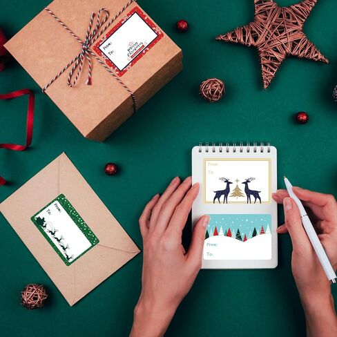 240 قطعة من ملصقات هدايا عيد الميلاد، (3 بوصة × 2 بوصة) علامات عيد الميلاد للهدايا، ملصقات عيد الميلاد، ملصقات ملصقات عيد الميلاد للهدايا، ملصقات مناسبة لعطلات عيد الميلاد، علامات اسم عيد الميلاد in Kuwait