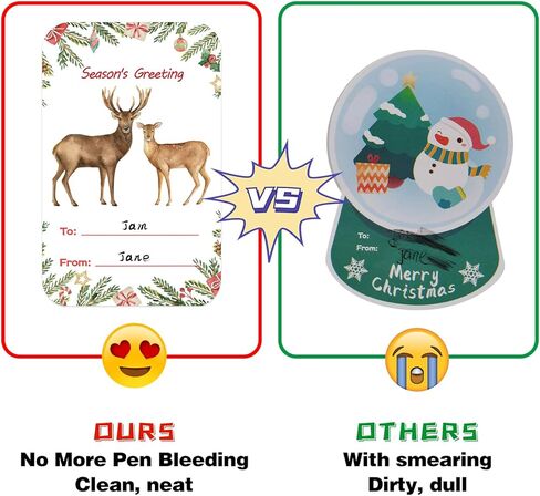 ملصقات علامات هدايا عيد الميلاد، 60 قطعة ذاتية اللصق، ملصقات عيد الميلاد من وإلى الملصقات، ملصقات هدايا عيد الميلاد لحزمة مغلفات الصناديق والحقائب، 2 × 3 بوصة in Kuwait