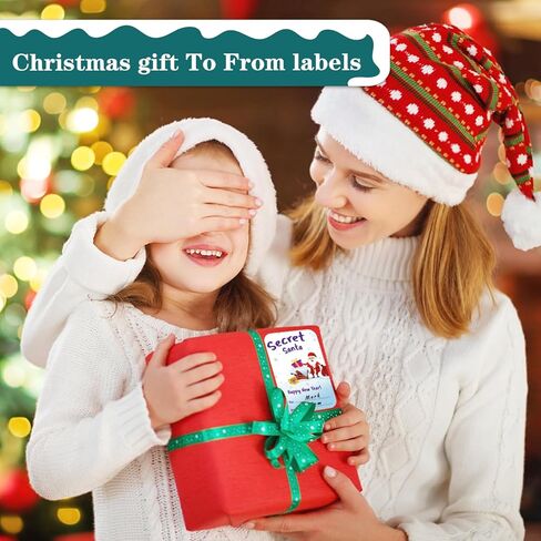 ملصقات علامات هدايا عيد الميلاد، 60 قطعة ذاتية اللصق، ملصقات عيد الميلاد من وإلى الملصقات، ملصقات هدايا عيد الميلاد لحزمة مغلفات الصناديق والحقائب، 2 × 3 بوصة in Kuwait