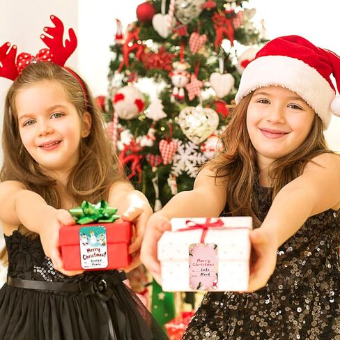 ملصقات علامات هدايا عيد الميلاد، 60 قطعة ذاتية اللصق، ملصقات عيد الميلاد من وإلى الملصقات، ملصقات هدايا عيد الميلاد لحزمة مغلفات الصناديق والحقائب، 2 × 3 بوصة in Kuwait