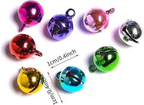 100pcs Colorful Jingle Bells for Crafts,iKammo 12mm Small Bells DIY Bells Christmas Crafts for DIY Bracelet Anklets Necklace Knitting/Jewelry Making (Colorful, 12mm) in Kuwait