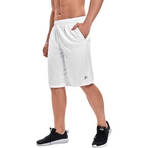 DEVOROPA Men's Athletic Basketball Shorts Loose-Fit Performance Sports Workout Shorts Zipper Pockets