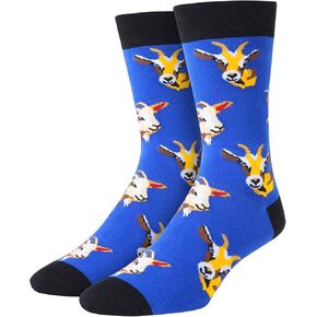 sockfun Funny Cat Goat Corgi Gifts for Men Boys, Novety Crazy Silly Fun Duck Animal Socks