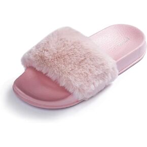 صنادل للفتيات من FITORY للأطفال الصغار، شرائح من الفرو الصناعي مع حزام خلفي مرن للأطفال in Kuwait