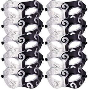 Rgontar 10 Pcs Unisex Retro Masquerade Mask Face Mask Venetian Mask for Fancy Dress Costume Party