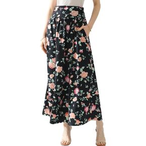 DOUBLJU Women's High Waist Maxi Skirts for Women Long Length Skirts with Pockets in Saudi Arabia