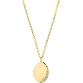 KICKGY Gold Necklace for Women,Dainty Gold Necklace14K Gold Plated Square Oval CZ Pendant Necklace Cute Gold Choker Necklace Simple Gold Diamond Necklaces for Women Trendy Jewelry Gifts in Kuwait