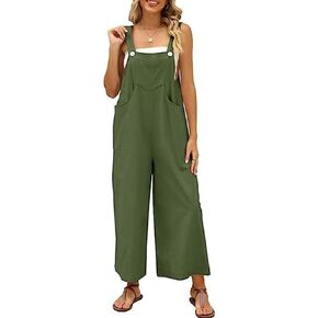 Aossfre Women's Sleeveless Vintage Overalls Wide Leg Loose Fit Baggy Jumpsuit in Saudi Arabia