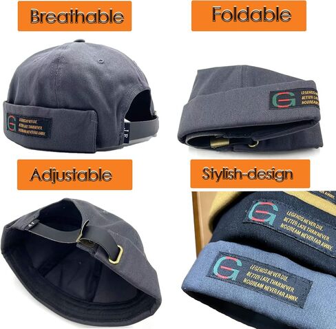 JFiyemrut Brimless Hats for Men and Women - Pack of 4 Stylish Sailor Fisherman Leon Rolled Cuff Retro Adjustable Skull Caps in Saudi Arabia
