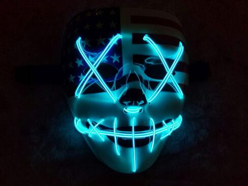 قناع التطهير LED من تريبي لايتس للبالغين والأطفال، قناع كلاسيكي مضيء للهالوين والأزياء والحفلات in Kuwait