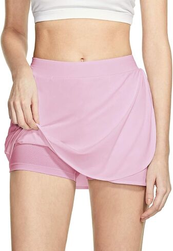 TSLA Women's Athletic Skorts Lightweight Active Tennis Skirts, Workout Running Golf Skirt with Pockets Built-in Shorts in Saudi Arabia