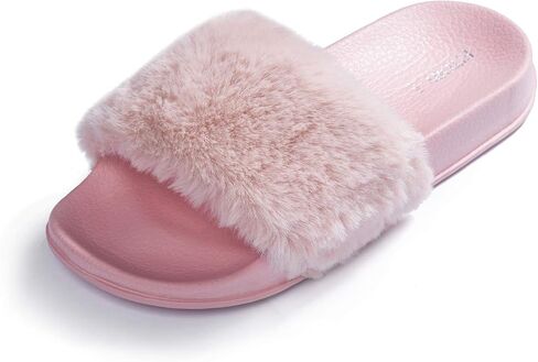 صنادل للفتيات من FITORY للأطفال الصغار، شرائح من الفرو الصناعي مع حزام خلفي مرن للأطفال in Kuwait