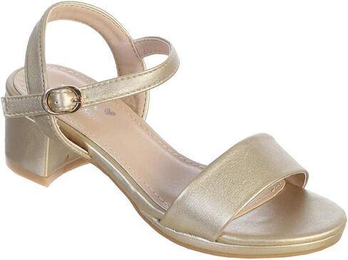 iGirlDress Girls Matte Strap Buckle Block Heel Dress Open-toe Sandals 9-5 Kids in Saudi Arabia