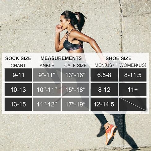 4 أزواج من الجوارب القطنية الضاغطة للرجال والنساء من أثليمو، مقاس 8-15 مم زئبق، جوارب طويلة للركبة 9-11 BLK in Kuwait