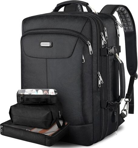 Carry on Backpack, 40L Flight Approved Large Travel Laptop Backpack with USB Charge Port, 18 Inch TSA Friendly Computer Daypack College Overnight Weekender Extra Large Backpack for Men Women, Black in Kuwait