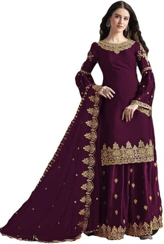مجموعة Prija جاهزة لارتداء ملابس الزفاف الهندية الباكستانية على طراز Palazzo Style Salwar للنساء in Kuwait