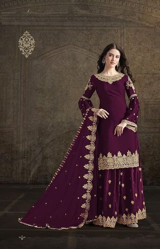 مجموعة Prija جاهزة لارتداء ملابس الزفاف الهندية الباكستانية على طراز Palazzo Style Salwar للنساء in Kuwait