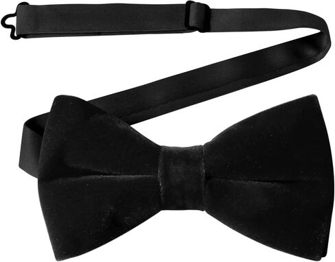 HOULIFE Men's Pre-tied Bowties Velvet Solid Color Adjustable Bow Tie and Pocket Square with Cufflinks for Wedding Party in Kuwait