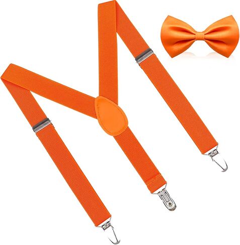 SUNOVELTIES Unisex Adults Costume Suspenders Bowtie Set, Birthday Party Cosplay Dress Up Adjustable Suspender for Men and Women in Saudi Arabia