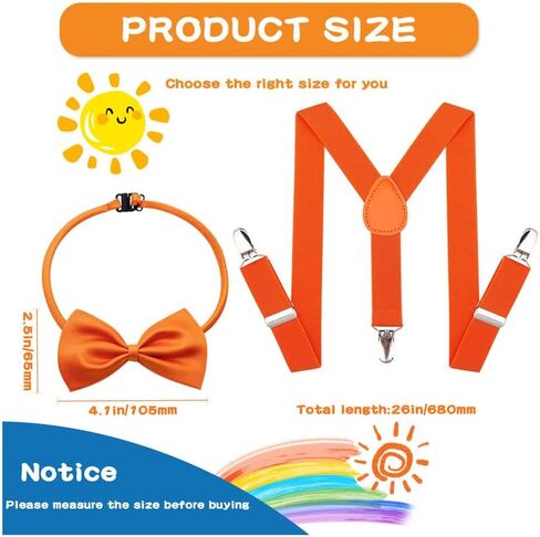 SUNOVELTIES Unisex Adults Costume Suspenders Bowtie Set, Birthday Party Cosplay Dress Up Adjustable Suspender for Men and Women in Saudi Arabia