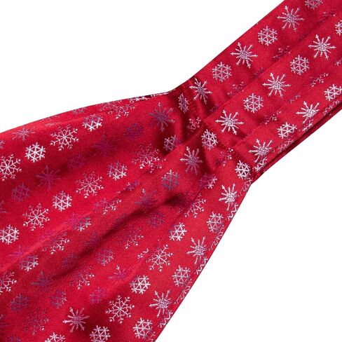 Barry.Wang Mens Chiristmas Cravat Tie Set Ascot Scarf Self Neckties Pocket Square Cufflinks Dress Xmas Party Holiday Festival in Saudi Arabia