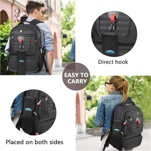 LOKASS 17 Inch Laptop Travel Backpack for Men,Waterproof,Heavy Duty, Anti-Theft Large Mens Backpacks and Perfect for Travel,Work, Business, College - Bookbag and Mochila de Viaje up to 17.3 in Kuwait
