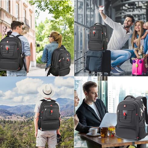 LOKASS 17 Inch Laptop Travel Backpack for Men,Waterproof,Heavy Duty, Anti-Theft Large Mens Backpacks and Perfect for Travel,Work, Business, College - Bookbag and Mochila de Viaje up to 17.3 in Kuwait