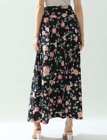 DOUBLJU Women's High Waist Maxi Skirts for Women Long Length Skirts with Pockets in Kuwait