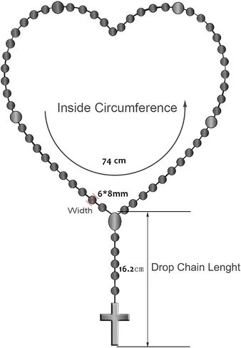 Rosary Pearl Beads Necklace for Women,First Communion Catholic Rosary Prayer Gifts for Men Girls Boy Our Rose Lourdes Medal and Cross Rosary Crucifix Necklace in Kuwait