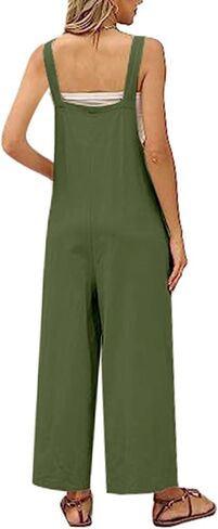 Aossfre Women's Sleeveless Vintage Overalls Wide Leg Loose Fit Baggy Jumpsuit in Saudi Arabia