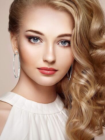 6 Pairs Clip on Hoop Earrings Non Piercing Earrings Set for Women and Girls, 6 Sizes in Saudi Arabia